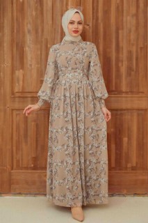 Daily Dress - Beige Hijab Dress 100340242 - Turkey