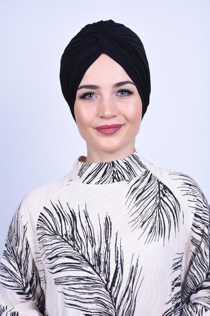 Woman Bonnet & Turban - Vera Outer Bonnet Black 100285697 - Turkey