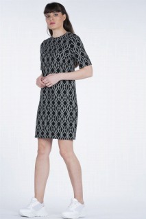 Daily Dress - Women's Short Sleeve Patterned Dress 100326249 - Turkey