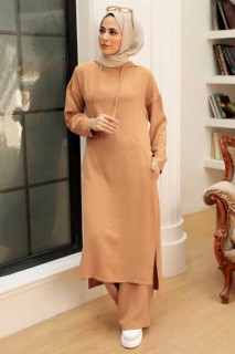 Cloth set - Salmon Pink Hijab Suit Dress 100339755 - Turkey