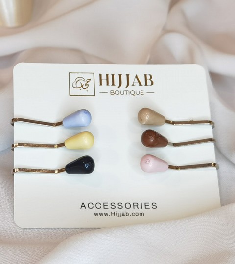 Hijab Accessories - 6 pcs Muslim Hijab Clip Scarf 100298846 - Turkey