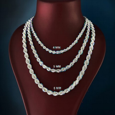 Auger Chain Silver Necklace 100349801