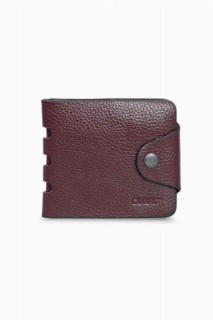Wallet - محفظة فليب رياضية جلدية أفقية للرجال - أحمر كلاريت 100345872 - Turkey