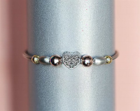 jewelry - Heart Women's Sterling Silver Bracelet 100347280 - Turkey