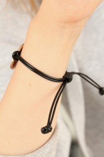OKAY (Good) Black Leather Corded Unisex Mood Bracelet 100318849