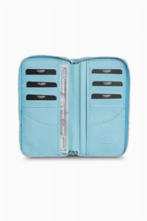 Guard Turquoise Safiano Zippered Portfolio Wallet 100346178