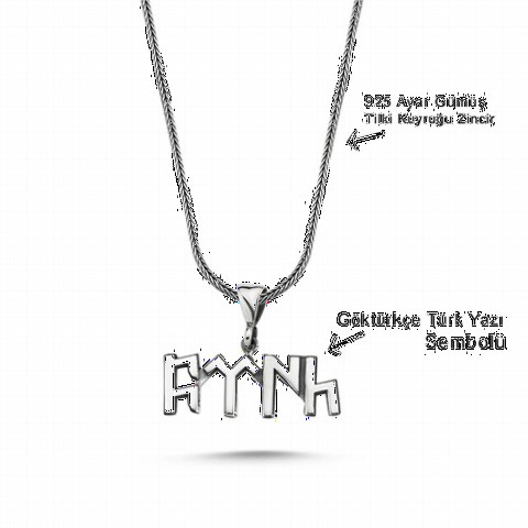 Gokturk Turkish Lettering Silver Necklace 100348848