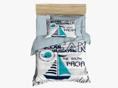 Baby Duvet Cover  - طقم غطاء لحاف أطفال ثلاثي الأبعاد مطبوع رقمي السفينة أزرق ثلجي 100258487 - Turkey