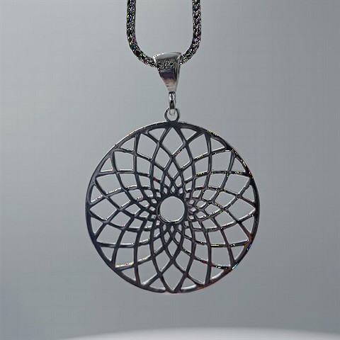Necklaces - Dreamcatcher Embroidered Silver Necklace 100352212 - Turkey