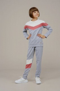 Young Girl Stripe Detailed Tracksuit Set 100352512