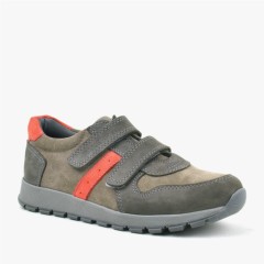 Boy Shoes - Rakerplus Genuine Leather Gri Kids Sport Shoes 100352493 - Turkey