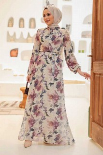 Daily Dress - Beige Hijab Dress 100339733 - Turkey