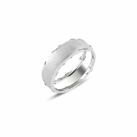 Plain Glittered Silver Wedding Ring 100347032