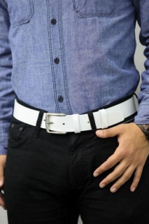 Belt - Guard White Leather Belt 100345954 - Turkey