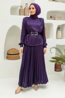 Purple Hijab Suit Dress 100340303