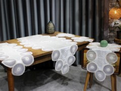 Living room Table Set - طقم غرفة المعيشة  الفاخر المخمل المطرز 5 قطع أسود Cappucino 100331619 - Turkey