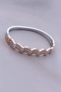 316L Tarnish Steel Mix Color Curved Women's Cuff Bracelet 100319472