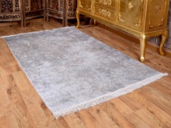 Carpet - Latex Non-Slip Base Digital Print Velvet Carpet Duru Gray 150x220 Cm 100258432 - Turkey