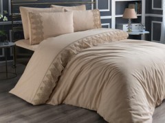 Bedding - طقم غطاء لحاف دانتيل من الدانتيل الفرنسي كريم 100331893 - Turkey