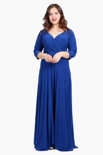 Long evening dress - Plus Size Elegant Evening Dress 100276141 - Turkey