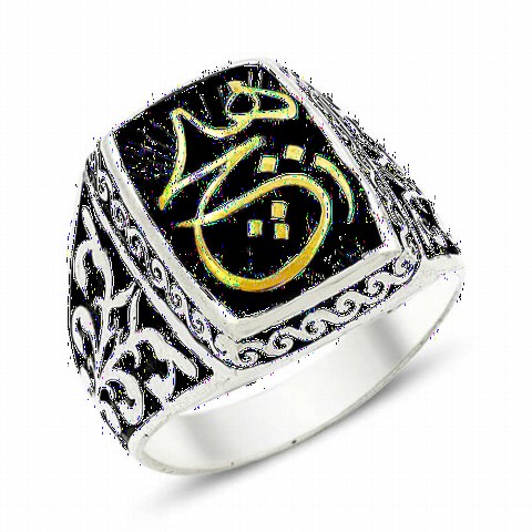 mix - Arabic No Lettering Motif Patterned Sterling Silver Men's Ring 100349007 - Turkey