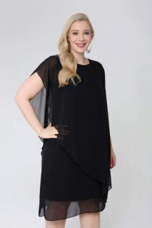 Short evening dress - Plus Size Chiffon Evening Dress 100276744 - Turkey