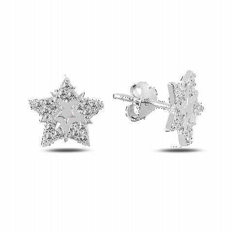 Jewelry & Watches - Star Model Clip-on Silver Earrings 100347103 - Turkey