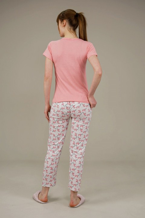 Women's Flamingo Patterned Pajamas Set 100325951