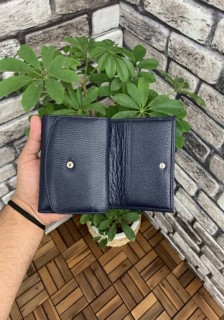 Multi-Compartment Navy Blue Stylish Leather Women's Wallet 100345697