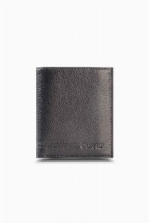 Wallet - Black Leather Men's Wallet with Coin Entry 100345287 - Turkey