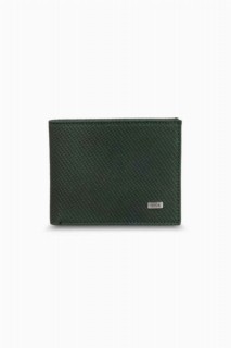 Wallet - Diga Green Laser Print Portefeuille classique en cuir pour homme 100345917 - Turkey