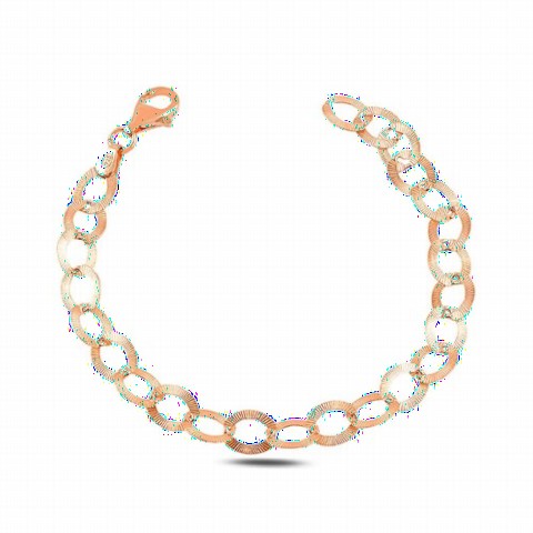 jewelry - سوار فضي سلسلة بتصميم خاص مطلي بالورد 100346941 - Turkey
