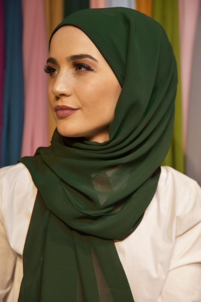 Ready to wear Hijab-Shawl - Ready Made Practical Bonnet Shawl Emerald Green 100285543 - Turkey