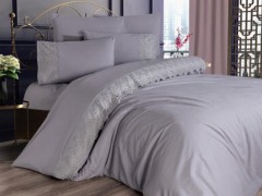 Bedding - طقم غطاء لحاف حسناء من الدانتيل الفرنسي كابتشينو 100331887 - Turkey