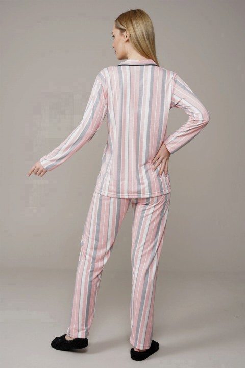 Women's Line Pattern Pajamas Set 100325720