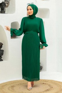 Clothes - Green Hijab Dress 100339665 - Turkey