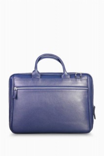 Guard Navy Blue 15.4 Inch Genuine Leather Briefcase With Laptop Compartment 100345569
