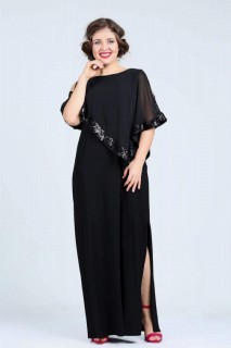 Woman - Plus Size Women's Long Evening Dress 100276143 - Turkey