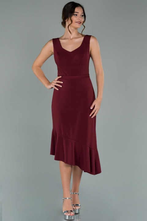 Evening Dress Sleeveless Skirt Frilly Crepe Invitation Dress 100297171