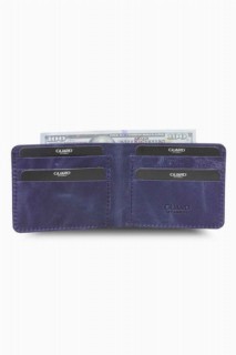 Antique Navy Blue Handmade Leather Men's Wallet 100346208