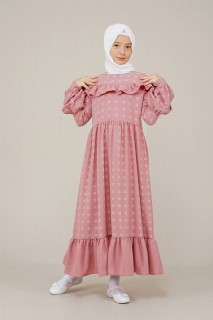 Clothes - Young Girl Collar and Sleeves Pleated All-Length Dress 100352539 - Turkey