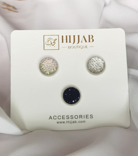 Hijab Accessories - 3 Stück (3 Paar) Islam Frauen Schals magnetische Brosche - Turkey