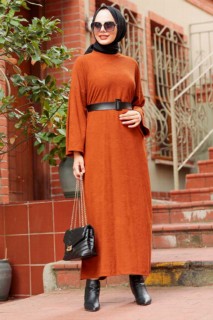 Clothes - Sunuff Colored Hijab Dress 100335515 - Turkey