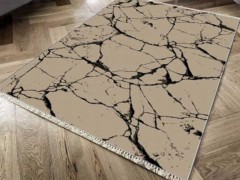 Carpet - Non-Slip Base Digital Print Velvet Carpet Crack Wall Brown 180x280 cm 100260369 - Turkey