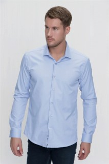 Top Wear - Men's Blue Slim Fit Slim Fit Solid Collar Long Sleeve Shirt 100350674 - Turkey