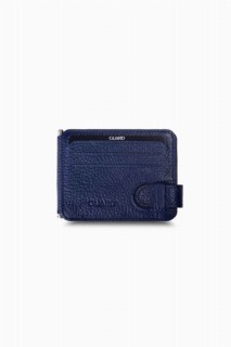Leather - Guard Navy Blue Clip Leather Card Holder 100345504 - Turkey
