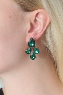 Jewelry & Watches - Green Color Crystal Stone Women's Earrings 100327967 - Turkey
