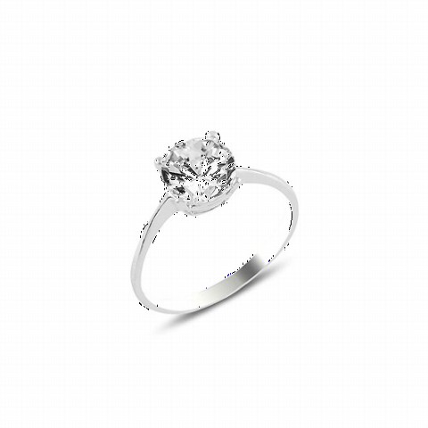 Rings - Prong Solitaire Women's Sterling Silver Ring 100347226 - Turkey
