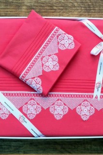 Sparkle Needle Lace Duvet Cover Set Pomegranate Flower 100257995