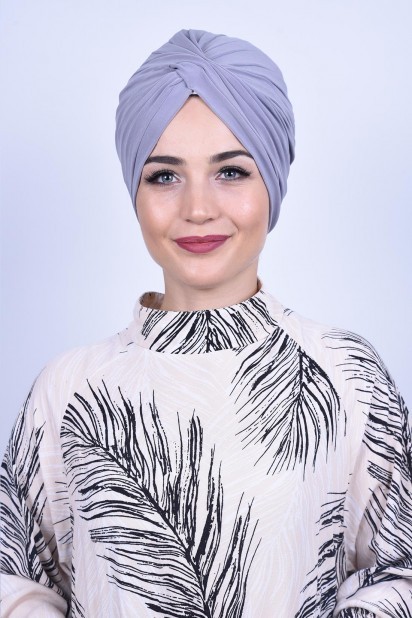 Woman Bonnet & Turban - Vera Outer Bonnet Gray 100285682 - Turkey